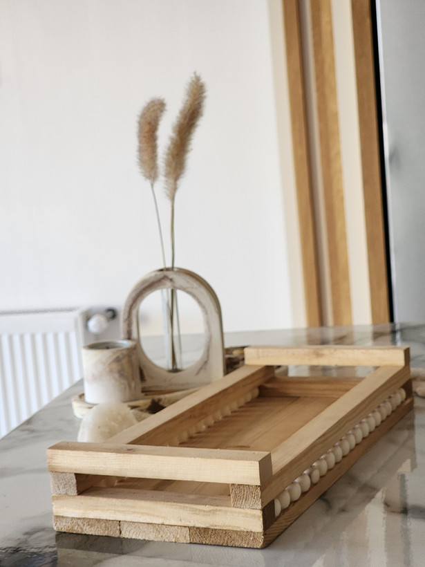 ظرف سرو چوبی مهره دار - رولتی